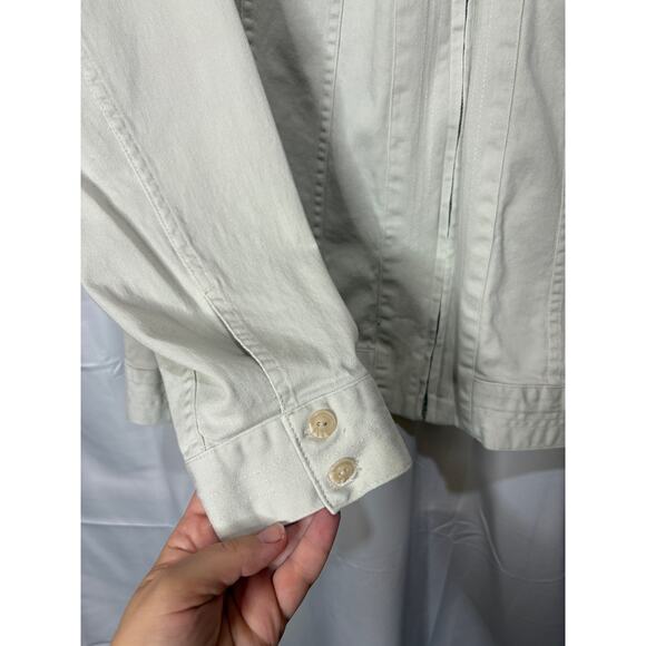 Rare CJ Banks Christopher and Banks Khaki Moto Jacket Size XL - Picture 4 of 11